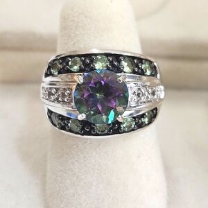 Sterling Silver Mystic Topaz Ring Size 5 Stamped 925